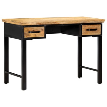 Birou de scris vidaXL, Maro, Lemn masiv de mango si teol, 110 x 50 x 76 cm Birou de scris vidaXL, Maro, Lemn masiv de mango si teol, 110 x 50 x 76 cm