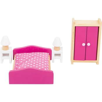 Mobilier pentru casuta papusi - Dormitor, Legler, 6 piese din lemn Mobilier pentru casuta papusi - Dormitor, Legler, 6 piese din lemn