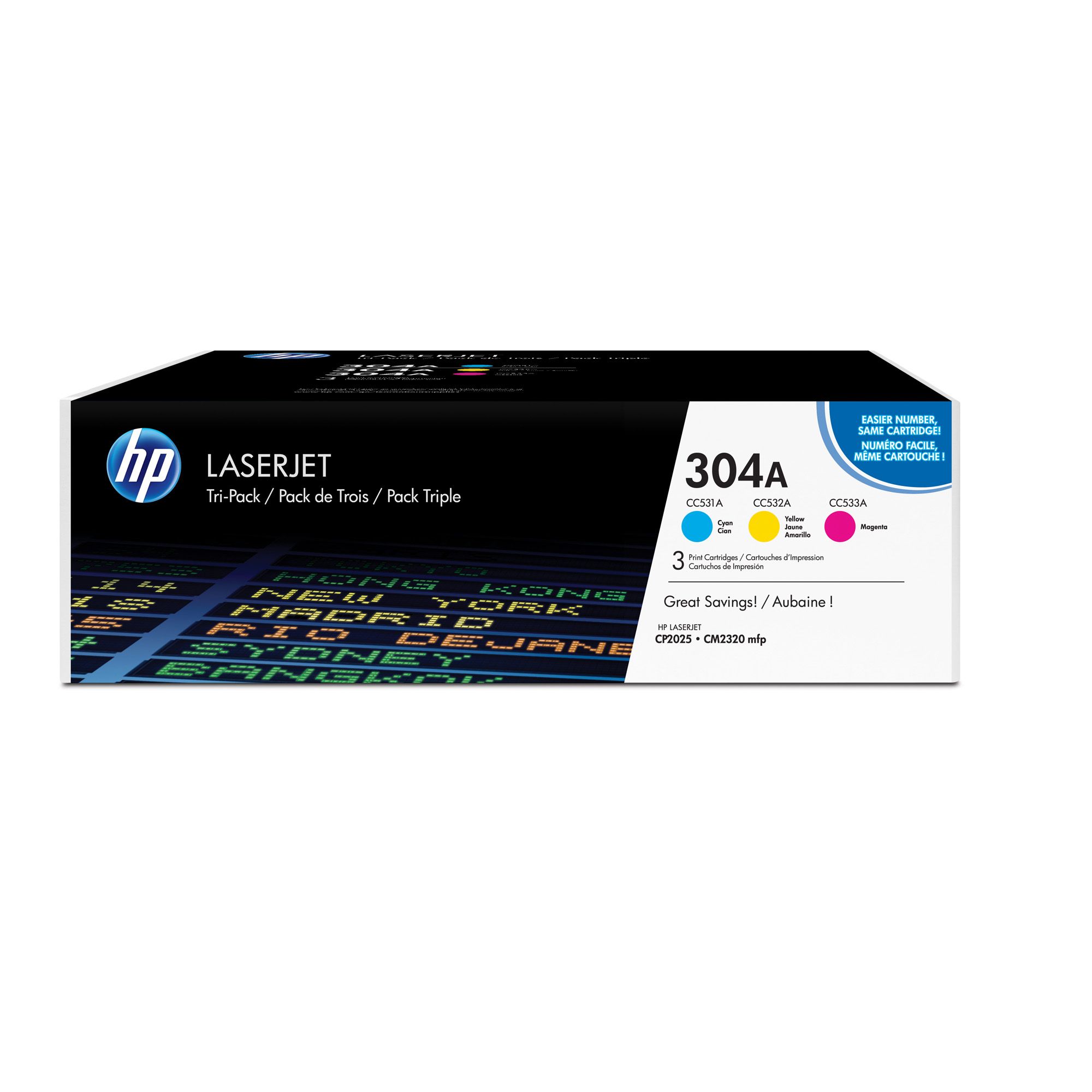 Pachet cartuse toner HP CF372AM (304A) cyan magenta galben 2800 pagini