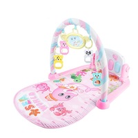 Centru de activitati multifunctional 4 in 1 cu Lumini si Sunete, PIAN si Oglinda Detasabile , Jucarii Zornaitoare, educativ si interactiv, Lavabil, roz