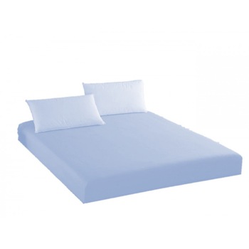 Husa de pat cu elastic din bumbac 100%, Ralex Pucioasa, 120x200 cm, Albastru Husa de pat cu elastic din bumbac 100%, Ralex Pucioasa, 120x200 cm, Albastru