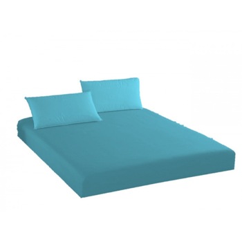 Husa de pat cu elastic Ralex Pucioasa pentru 2 persoane, Turcoaz, 140x200 cm + 2 fete de perna 50x70 cm Husa de pat cu elastic Ralex Pucioasa pentru 2 persoane, Turcoaz, 140x200 cm + 2 fete de perna 50x70 cm
