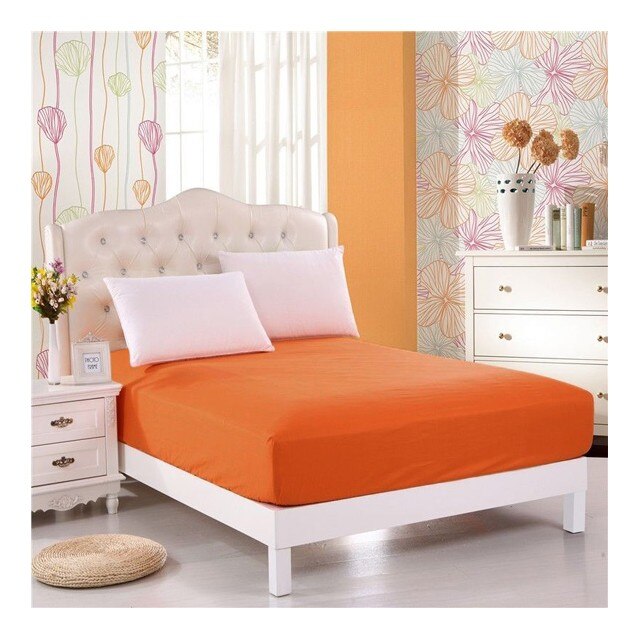Husa de pat cu elastic Ralex Pucioasa pentru 2 persoane, Portocaliu, 140x200 cm