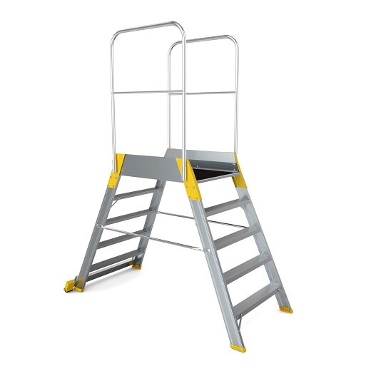 Platforma mica cu trepte pe ambele parti 2*5 trepte aluminiu Alverosal