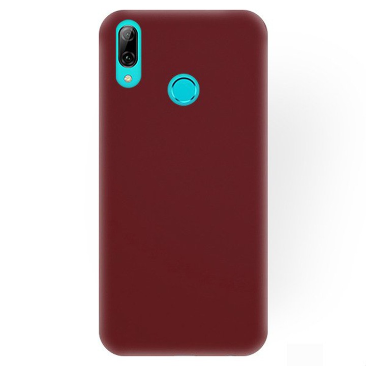 Калъф от мек течен силикон за Huawei P Smart 2019, изработен от гъвкав и ултра тънък силикон, бордо