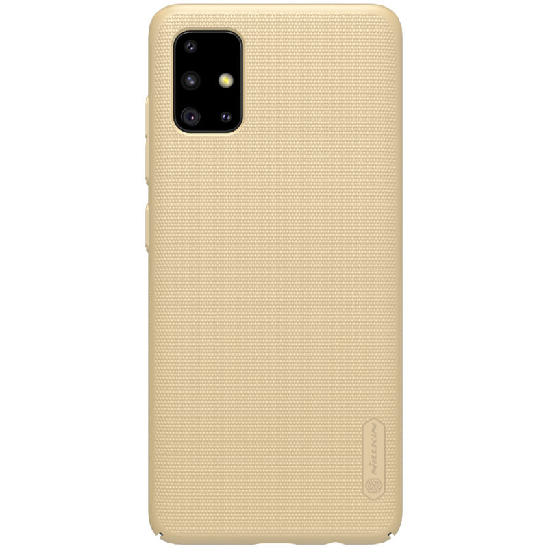 Husa protectie spate din plastic texturat auriu, pentru Samsung Galaxy A51- Nillkin Frosted Shield