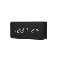 ceas digital electric tip led klausstech  material cu aspect de lemn  afisare data  functie afisaj temperatura  functie alarma  lumina alba  negru imagen 45_0_
0