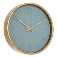 ceas de perete metal sticla auriu albastru rotund ticking 30 cm imagen 29_0_
0