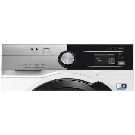 Masina de spalat rufe cu uscator AEG L9WBA61BC, Spalare 10 kg, Uscare 6kg, 1600 RPM, Clasa A, Motor Inverter cu Magnet Permanent, SensiDry, Pompa de caldura, WiFi, Alb