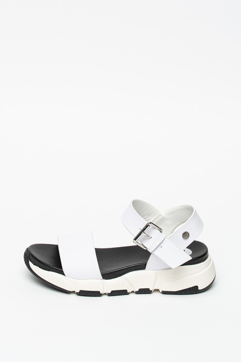 Gioseppo, Sandale de piele Katihar, Alb/Negru, 32 EU