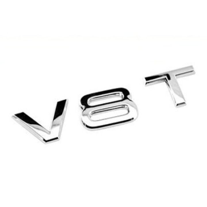 V8T embléma az Audi szárnyhoz, Chrom