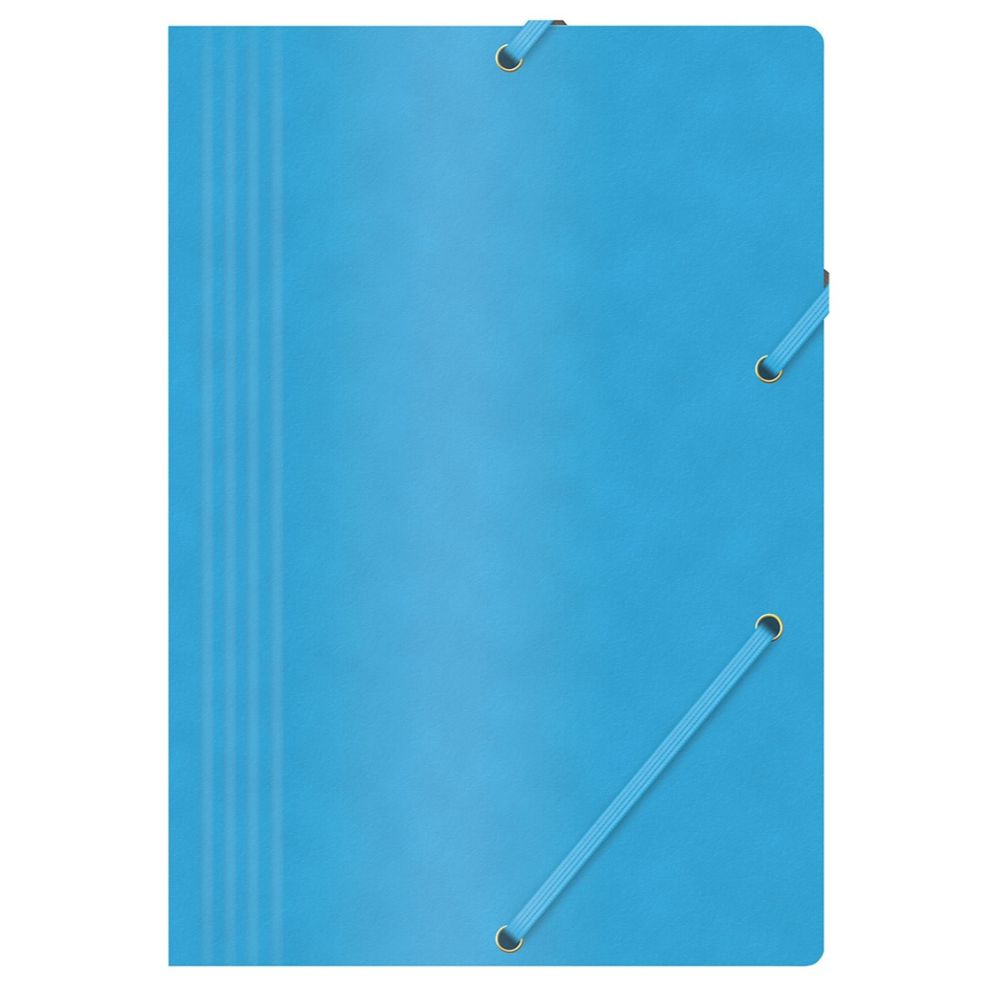 Set 10 Mape din Carton A4 OFFICE Products cu Burduf si Elastic pe Colturi, Culoare Albastra