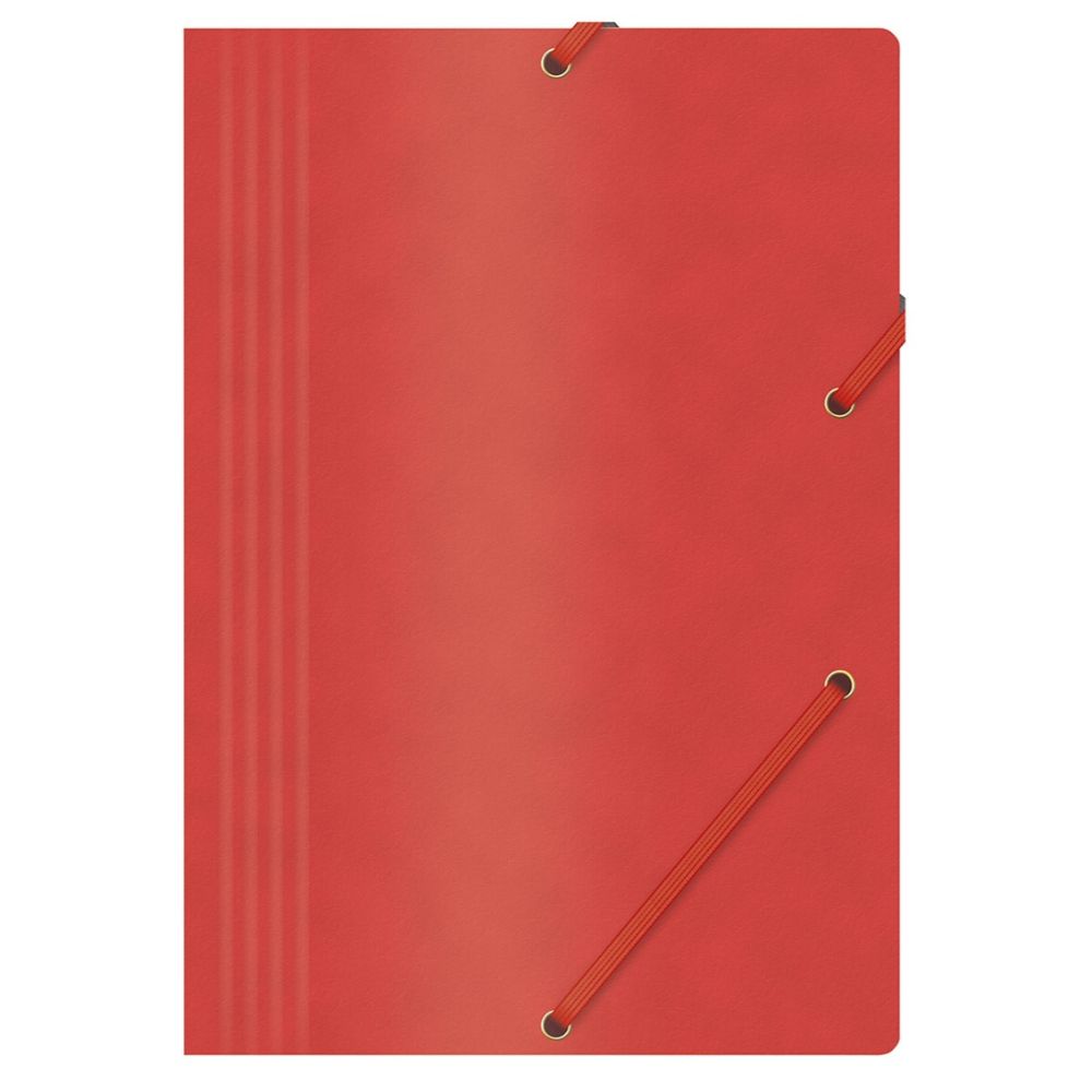 Set 10 Mape din Carton A4 OFFICE Products cu Burduf si Elastic pe Colturi, Culoare Rosie