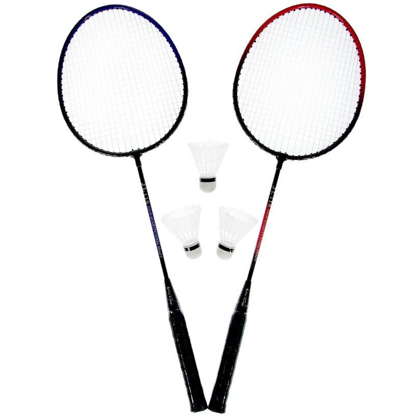 Set 2 rachete de badminton,Zola®, ideale pentru copii, negre