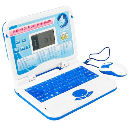Laptop educational pentru copii invatarea literelor si cifrelor primul in Romana Engleza 80 functii KP3206BLU