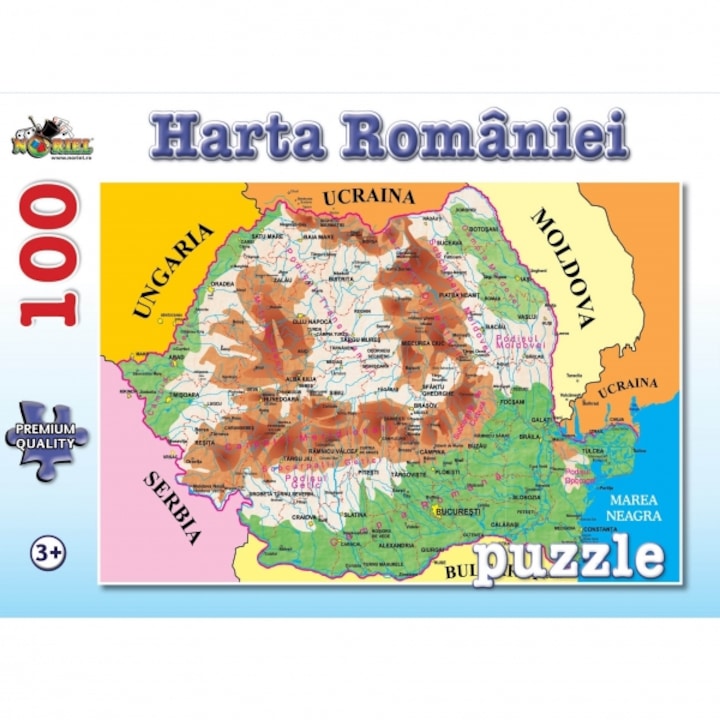 Puzzle 100 piese Harta Romaniei