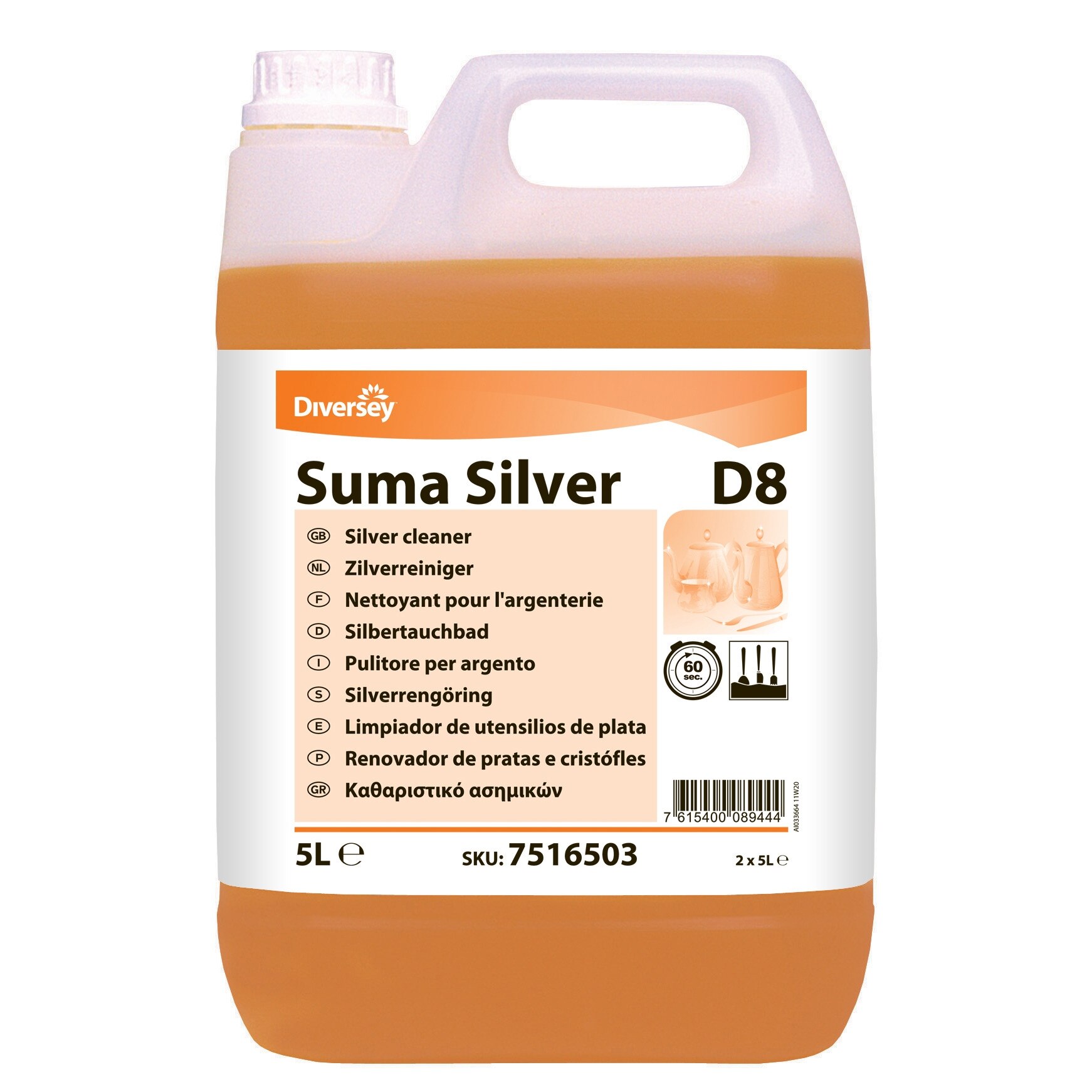 Detergent special pentru tacamuri si vase de argint Suma Silver D8 5L