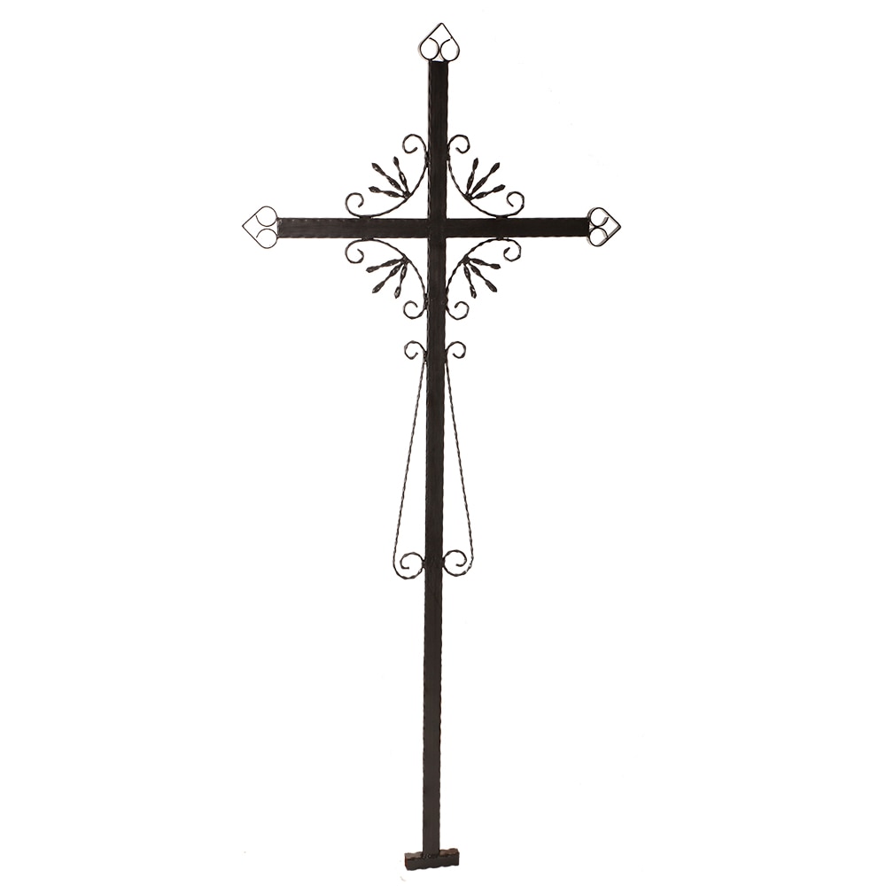 scale Gallantry Humane Cruce mormant funerar, 185 x 70 x 4 cm, din fier forjat negru/vintage -  eMAG.ro