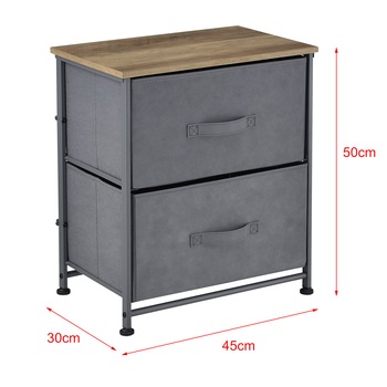 Comoda cu sertare Dona, pro.tec, 50 x 45 x 30 cm, metal/poliester/MDF, gri/efect lemn, cu 2 sertare Comoda cu sertare Dona, pro.tec, 50 x 45 x 30 cm, metal/poliester/MDF, gri/efect lemn, cu 2 sertare