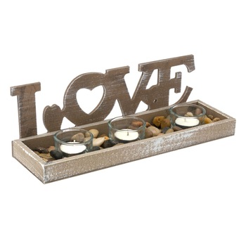 Set lumanari format din 3 lumanari cu pahar din sticla,inscriptia Love,pietricele Set lumanari format din 3 lumanari cu pahar din sticla,inscriptia Love,pietricele