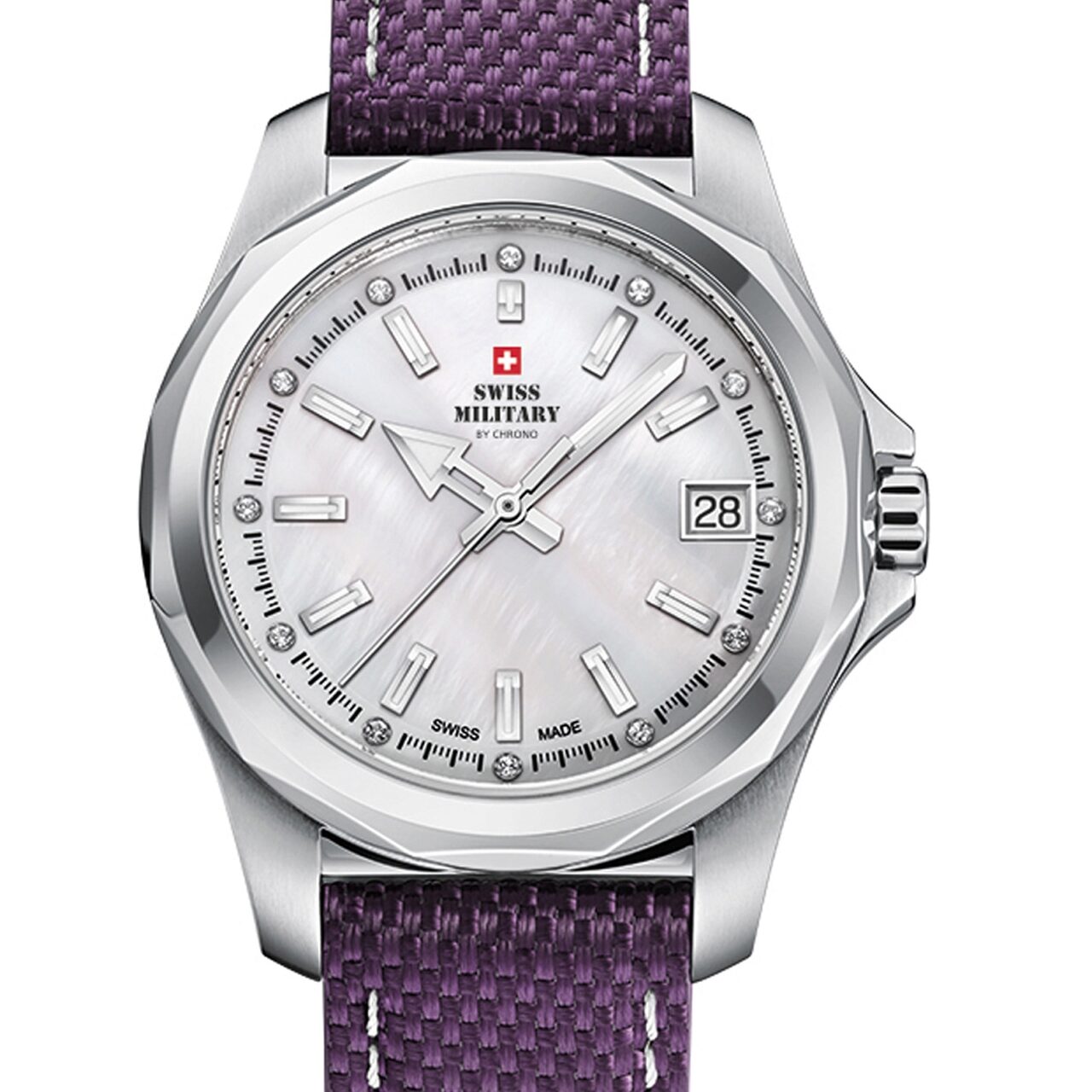Ceas de dama Swiss Military SM34069.03, 36mm, 10ATM, Argintiu