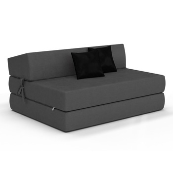 Saltea pliabila pentru copii/adolescenti tip canapea Spij zdrowo Alex, Gri inchis/Negru Saltea pliabila pentru copii/adolescenti tip canapea Spij zdrowo Alex, Gri inchis/Negru