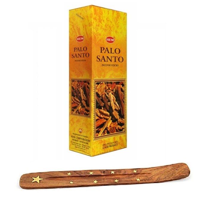 Комплект ароматизирани клечки Hem PALO SANTO 1 комплект x 6 кутии x 20 клечки с дървена опора