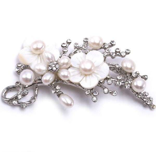 Brosa Pandantiv Flori de Sidef Albe