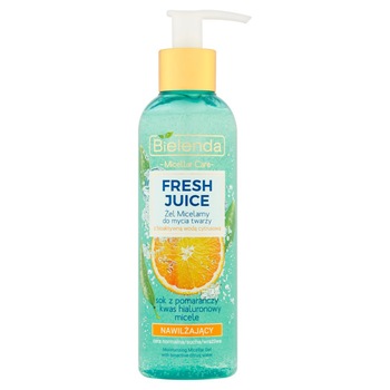 Gel micelar iluminant pentru curatarea tenului, cu citrice si portocale, Bielenda Fresh Juice, 190 g Gel micelar iluminant pentru curatarea tenului, cu citrice si portocale, Bielenda Fresh Juice, 190 g