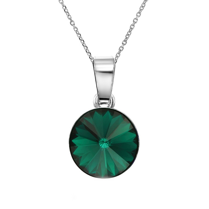 Colier Argint 925 placat cu rodiu cu Cristale Swarovski® Rivoli 10mm - Crystal Clear