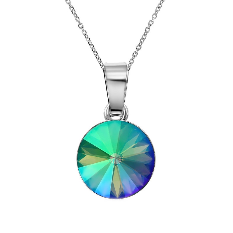 Colier Argint 925 placat cu rodiu cu Cristale Swarovski® Rivoli 10mm - Paradise Shine