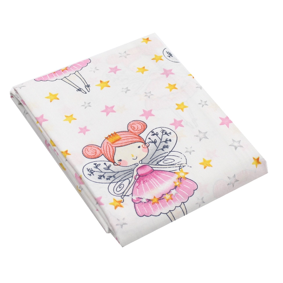 Cearceaf Balticbebe Roz, BUMBAC, Fairies, Cu elastic - 90x50, 0 +