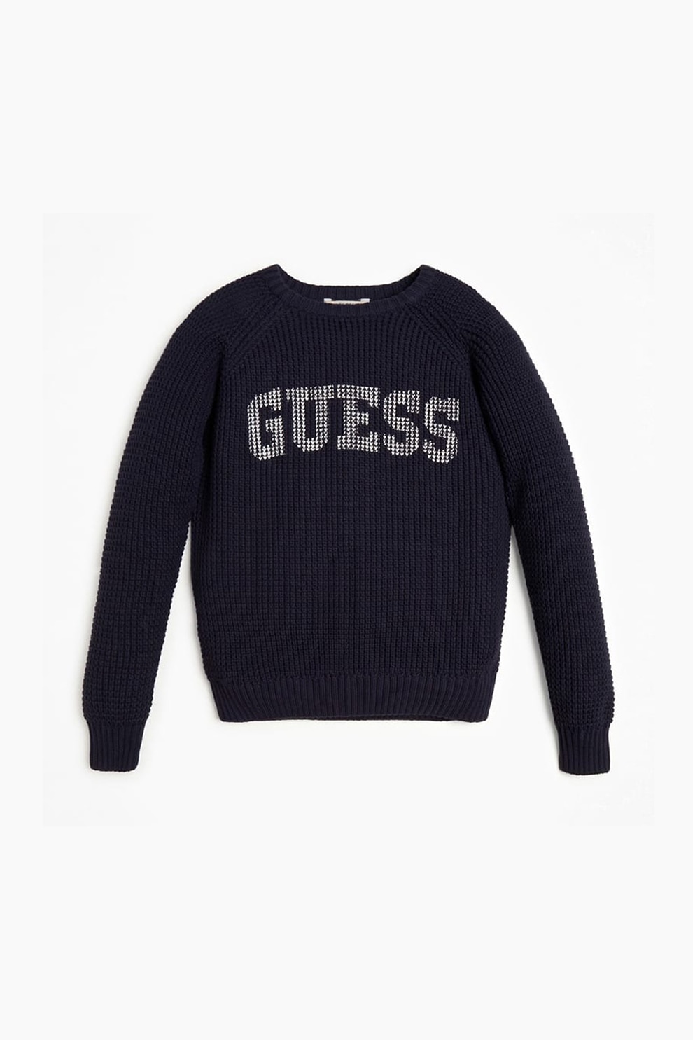 GUESS JEANS, Pulover cu maneci raglan, Albastru marin