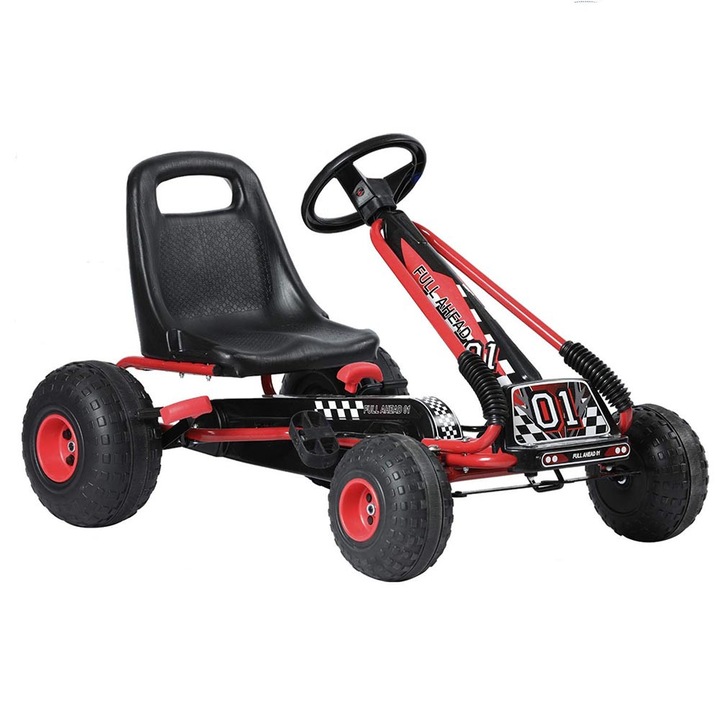Kart cu pedale pentru copii Timeless Tools, Negru-rosu