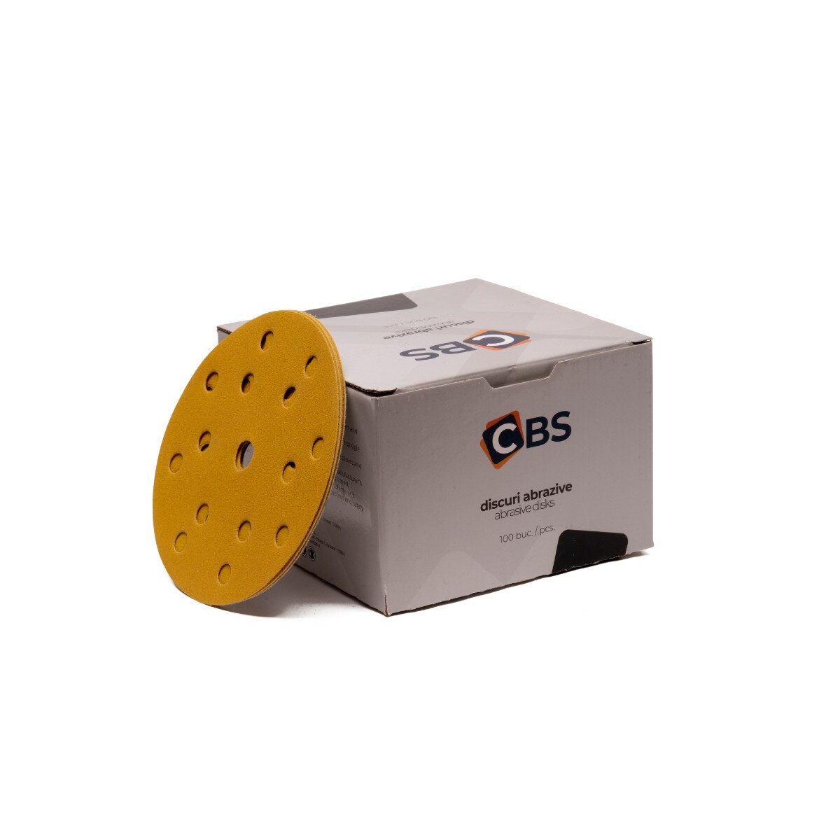 Set 100 discuri abrazive pentru slefuit cu gauri aspiratie 150mm - 15 gauri - Granulatie P120 - CBS