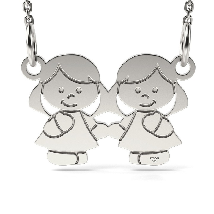 Ezüst nyaklánc modell lánytestvérek