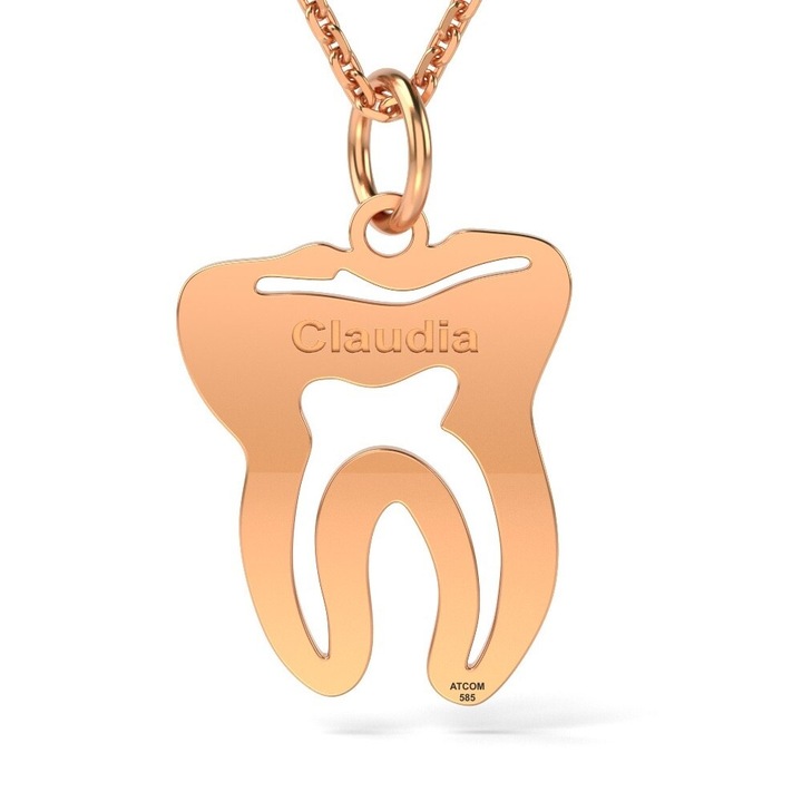 Колие от розово злато модел Dentisor