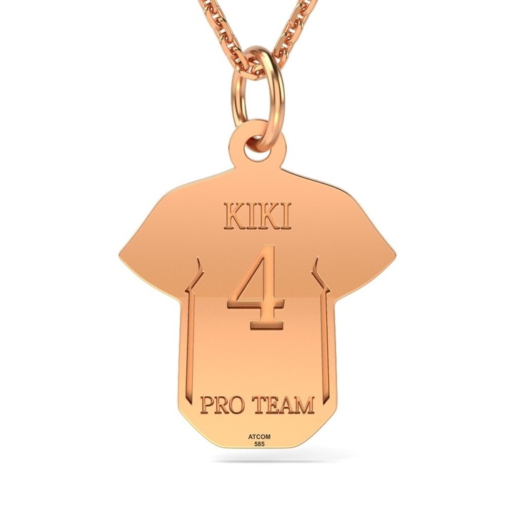 Висулка от розово злато, Модел футболна тениска