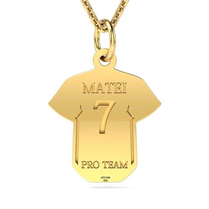 Висулка от жълто злато Модел футболна фланелка