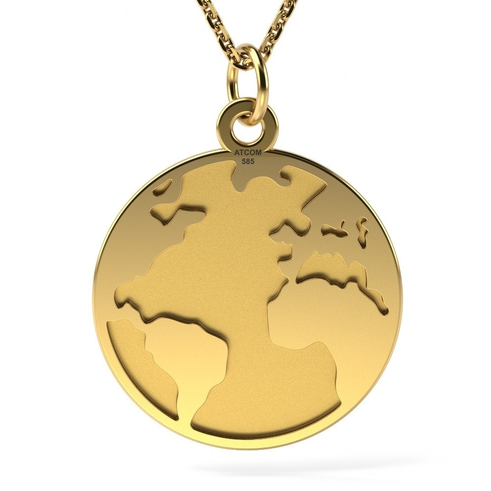 Lantisor cu pandantiv earth and ocean din aur galben