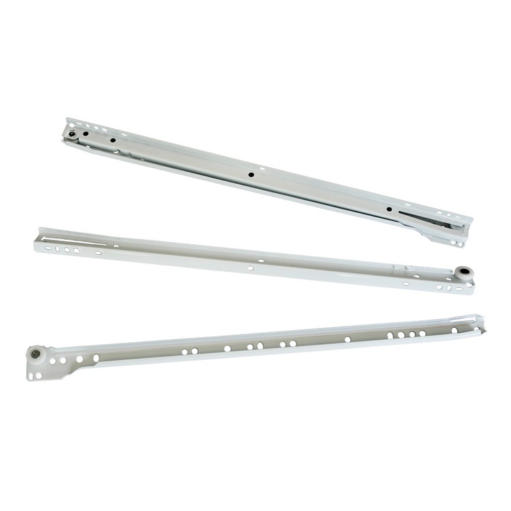 Set 25 buc glisiera cu role alba 400mm pentru mobilier