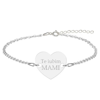 Bratara din argint 925, Inimioara, Te iubim Mami, BijuBOX, 15 + 4 cm, Cutiuta inclusa Bratara din argint 925, Inimioara, Te iubim Mami, BijuBOX, 15 + 4 cm, Cutiuta inclusa