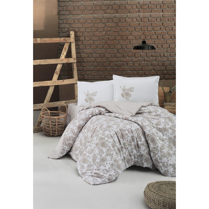 Kétszemélyes ágynemű garnitúra Raven V1 Ralex Pucioasa, 100% renforcé pamut