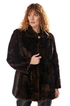 Haina din blana de nurca Topa, CuAnna, maro, M Haina din blana de nurca Topa, CuAnna, maro, M