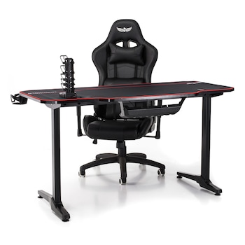 Birou Gaming cu suprafata tip mousepad idealSTORE Shark GD HOLD, Dimensiuni 140 x 66 x 77 cm, Prevazut cu picioare stabile, Accesorizat cu suport pentru casti, pahar si mousepad, Echipat cu orificii speciale pentru cabluri, Negru-Rosu Birou Gaming cu suprafata tip mousepad idealSTORE Shark GD HOLD, Dimensiuni 140 x 66 x 77 cm, Prevazut cu picioare stabile, Accesorizat cu suport pentru casti, pahar si mousepad, Echipat cu orificii speciale pentru cabluri, Negru-Rosu