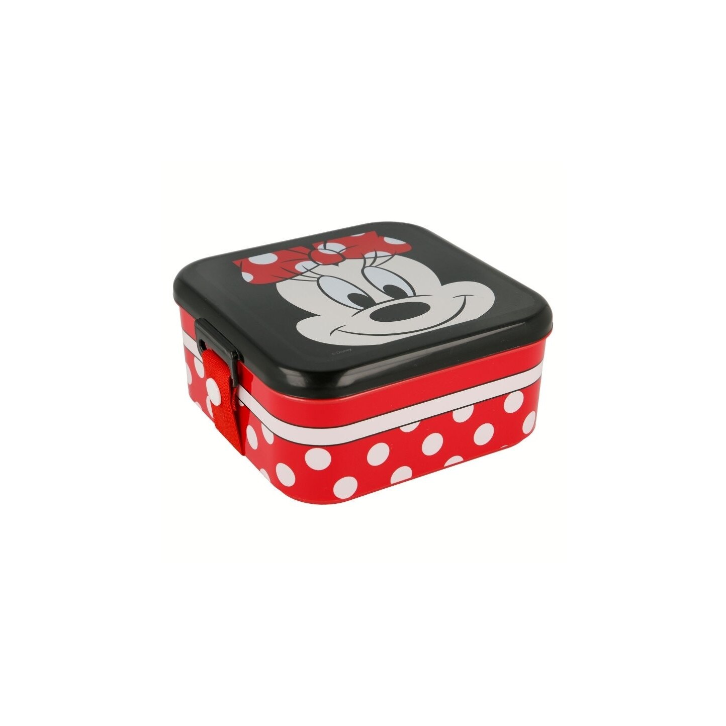 Cutie alimentara, rosie cu buline albe, Minnie Mouse