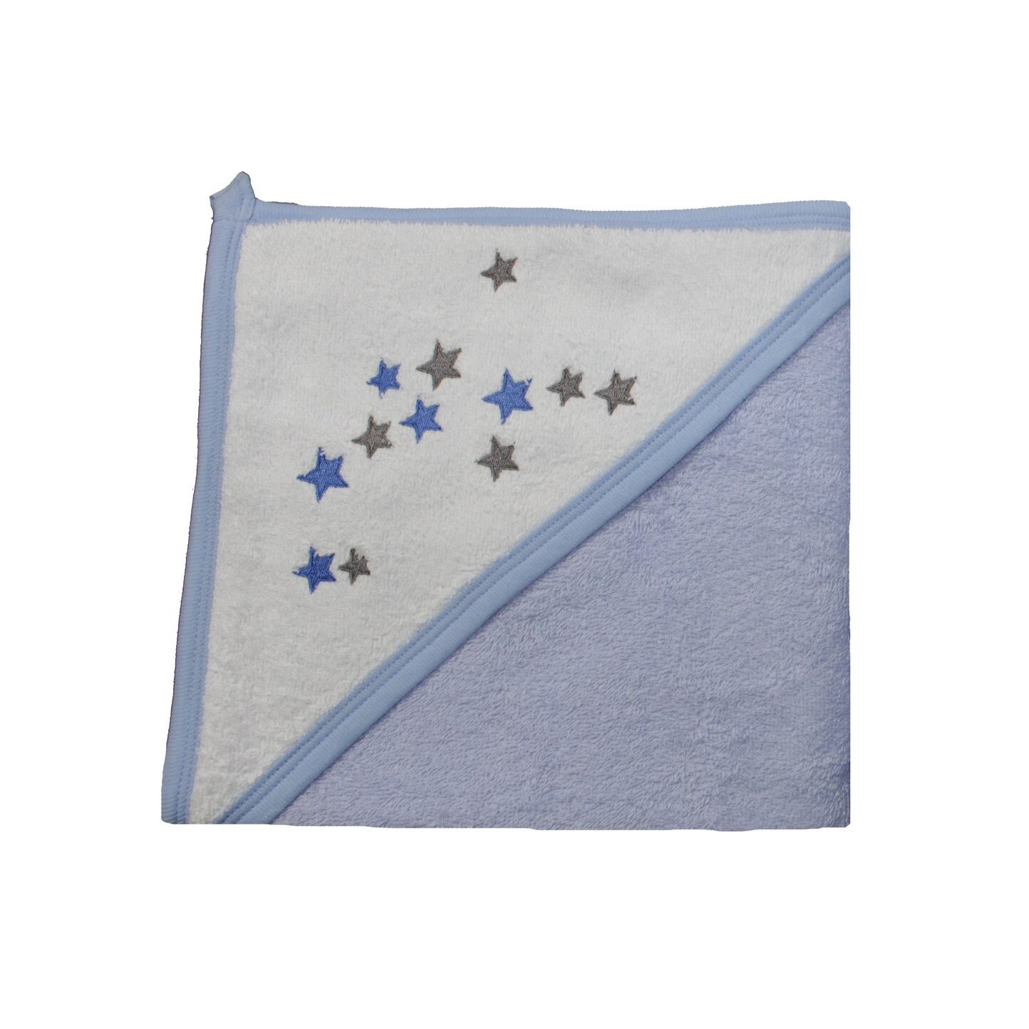 Prosop bumbac, albastru cu stelute, 80x100cm