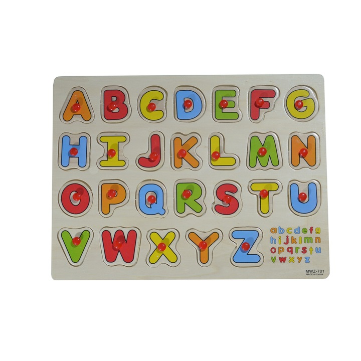 Puzzle din lemn cu alfabet, Ideals Toys