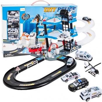 Set de joaca complex idealSTORE WORLD POLICE GARAGE, Dimensiuni 53 x 35 x 8 cm, Echipat cu Parcare auto pe 2 nivele, diverse accesorii simbolice, 4 masini de Politie si un elicopter, Spalatorie auto, Bloc rutier, Topogan Set de joaca complex idealSTORE WORLD POLICE GARAGE, Dimensiuni 53 x 35 x 8 cm, Echipat cu Parcare auto pe 2 nivele, diverse accesorii simbolice, 4 masini de Politie si un elicopter, Spalatorie auto, Bloc rutier, Topogan