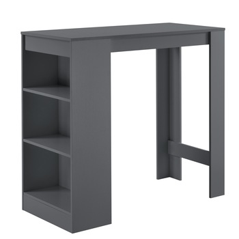 Masa-Bar elegant cu rafturi pentru bauturi Bristol, en.casa, 110 x 50 x 103 cm, PAL, gri inchis Masa-Bar elegant cu rafturi pentru bauturi Bristol, en.casa, 110 x 50 x 103 cm, PAL, gri inchis